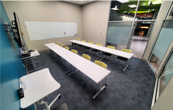 A front-view photograph of the Trophy Collaboration room.