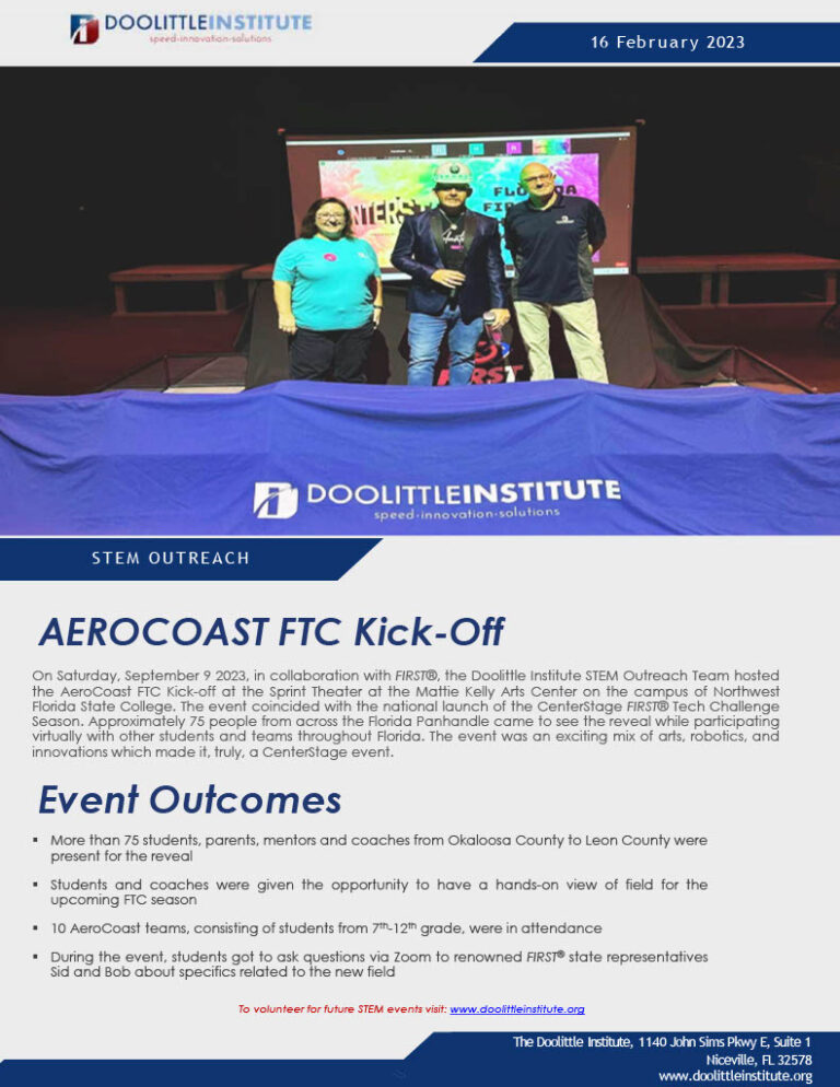 AeroCoast FTC KickOff Doolittle Institute